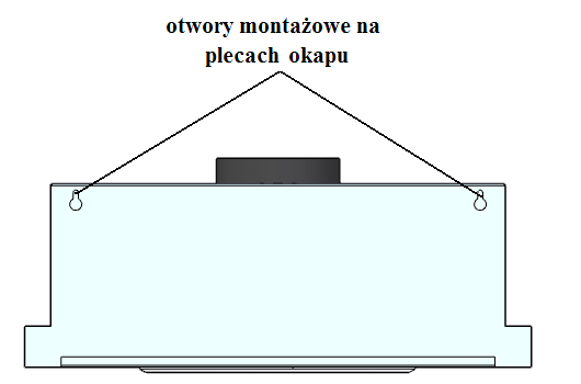 4.1 MONTAŻ KORPUSU OKAPU Zdemontować aluminiowy filtr przeciw tłuszczowy (w okapach P3050 ECO, P3060 ECO i SET blaszaną kratkę z fizeliną) Przyłożyć obudowę okapu do ściany zachowując minimalną