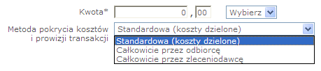 można użyć danych odbiorcy z listy w przypadku, gdy dane odbiorcy zostały wcześniej zapamiętane w systemie Millenet lub należy wypełnić pola: Nazwa odbiorcy Adres odbiorcy Kraj odbiorcy Kraj banku