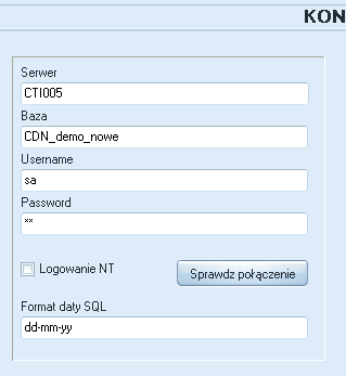 Po skonfigurowaniu wszystkiego sprawdzamy połączenie. Data może mieć format mm-dd-yy lub ddmm-yy i zależy on od wymagań naszej bazy SQL.