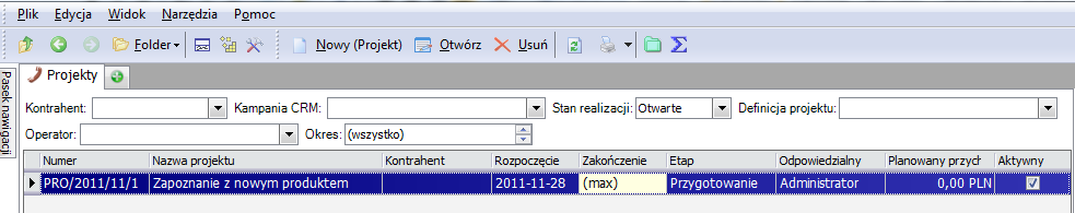 Projekty Projekty stanowią zbiór zadań/zdarzeń powiązanych w jeden element, który wyznacza jeden wspólny cel dla wszystkich składowych aktywności.