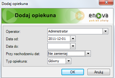 Opiekun kontrahenta Funkcjonalność opiekuna kontrahenta pozwala powiązać operatora do kontrahenta w celu podzielenia listy kontrahentów np. pomiędzy przedstawicieli handlowych.