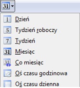 Widok Terminarza Dostępne filtry Terminarz posiada zdefiniowane filtry pozwalające na łatwiejsze przeglądanie danych, są to: Typ zasobu - pozwala na określenie jakiego stanu zadania będą wyświetlane