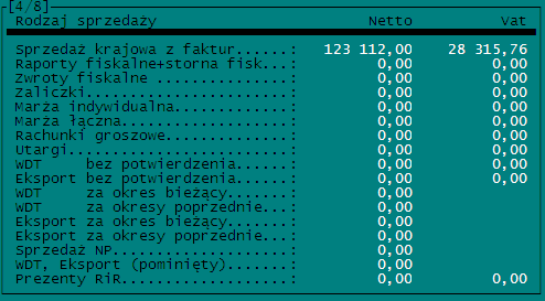 KSP wersja 11.03.009 (standard) Str.107 Razem do przeniesienia lub do zwrotu: w polu tym mamy wyliczoną przez program ogólną nadwyŝkę podatku naliczonego nad naleŝnym.