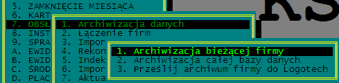 KSP wersja 11.03.009 (standard) Str.143 15. OBSŁUGA KOPII DANYCH. Ten punkt menu zawiera szereg funkcji, z których czasem musimy, a czasem powinniśmy skorzystać.