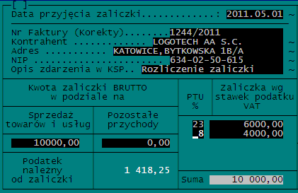 Str.64 KSP wersja 11.03.009 (standard) SprzedaŜ komisowa w imieniu komitenta Tego rodzaju transakcja nie jest równieŝ wspierana przez program KSP.