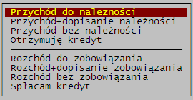 KSP wersja 11.03.009 (standard) Str.95 W kolejnych punktach omówimy rodzaje wprowadzanych do rachunku dokumentów i poszczególne zestawienia. Nowy dokument moŝna dopisać naciskając klawisz INSERT.