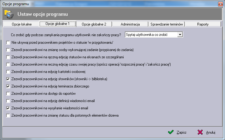 5.2 Konfiguracja opcji programu Dostęp do opcji programu odbywa się poprzez menu programu Program -> opcje programu.