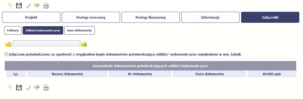 księgowo-finansowych. Ze względów bezpieczeństwa, system pozwala na załączanie wyłącznie określonych rodzajów plików, np. zakazane jest dodawanie plików wykonywalnych, takich jak.exe czy.com.