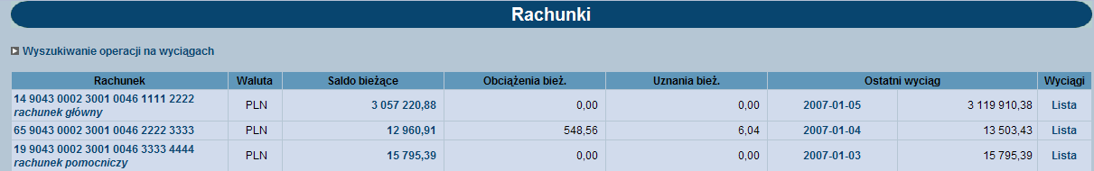 ROZDZIAŁ 4 RACHUNKI RACHUNKI Rachunki to domyślne okno, jakie zostanie uruchomione po zarejestrowaniu się użytkownika w systemie.