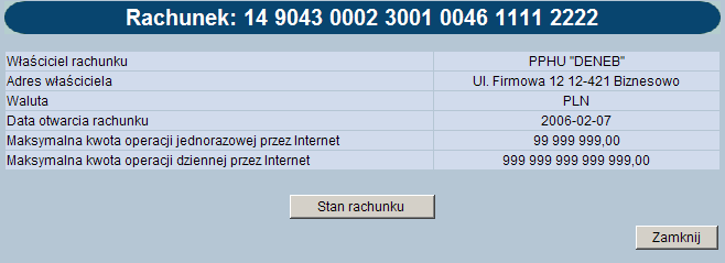 Maksymalna kwota operacji jednorazowej przez Internet - limit kwoty pojedynczej operacji Maksymalna kwota operacji dziennej przez Internet - dzienny limit wszystkich operacji Jak na rysunku poniżej: