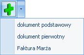 Jeżeli przycisk jest podświetlony wówczas <SPACJA> (lub <ENTER>) wywołuje dostępną funkcję, zaś <STRZAŁKA w DÓŁ> lub <CTRL>+<SPACJA> wywołują rozwijane menu pod strzałką.