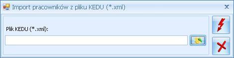 Przyciskiem uruchamiamy import pracownika (-ów) z pliku KEDU. Rys. Import pracowników z pliku KEDU Uwaga: Import z pliku *.