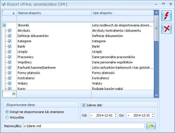 Import danych dział sprzedaży/płac Rys.