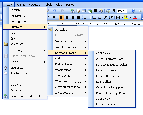 AUTOTEKST W edytorze Word istnieją sposoby przechowywania często używanego tekstu, grafiki i innych elementów, pozwalające na szybkie ich wstawienie do dokumentu.