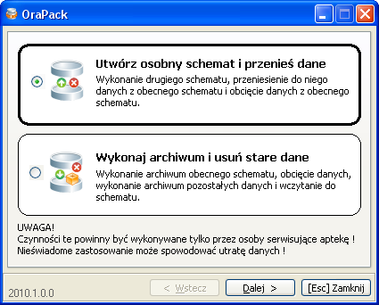 ORAPACK NARZĘDZIE DO OBCIĘCIA BAZY DANYCH TYPU ORACLE DLA SYSTEMU APTECZNEGO KS-AOW Odchudzenie aptecznej bazy danych typu Oracle programu KS-AOW możliwe jest za pomocą nowego narzędzia serwisowego