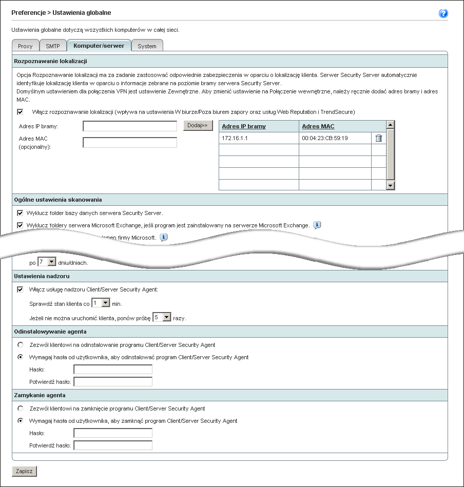 Zarządzanie ustawieniami globalnymi Opcje komputera/serwera Ścieżka nawigacji: Preferencje > Ustawienia globalne > karta Komputer/serwer Opcje Komputer/Serwer dotyczą ustawień globalnych programu