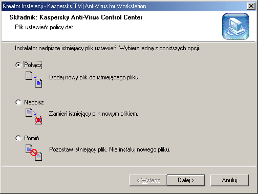 KASPERSKY ANTI-VIRUS Jeśli na komputerze zainstalowano Kaspersky AV Control Center lub jego poprzednią wersję (program ten mógł zostać zainstalowany jako składnik innego pakietu Kaspersky Lab),