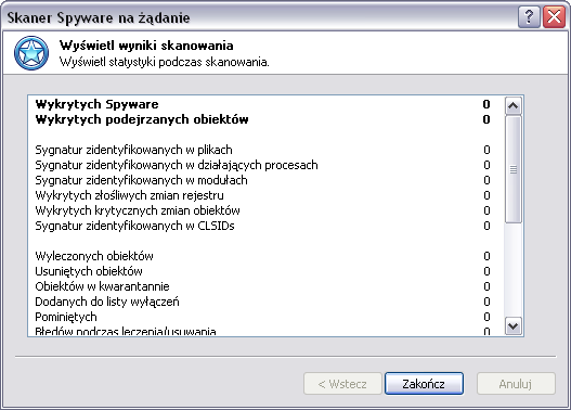 Wskazówka: W przypadku, gdy wiesz Ŝe dany program nie stanowi zagroŝenia, moŝesz go dodać do listy wyłączeń.