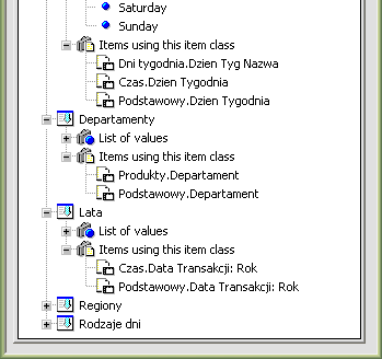 Klasy elementów (5/5) 33 Analogicznie, ale ograniczając się tylko do listy