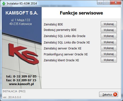 1.3. Funkcje zaawansowane w instalatorze Po uruchomieniu programu instalacyjnego, przed właściwym procesem instalacji, możliwy jest dostęp do ukrytych funkcji (Rys. 19).