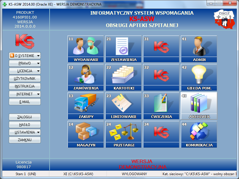 2. PRZYGOTOWANIE PROGRAMU DO PRACY 2.1. Pierwsze uruchomienie System KS-ASW został zainstalowany w katalogu wybranym w trakcie instalacji (Rys. 4), w tym przypadku jest to C:\KS\KS-ASW\.