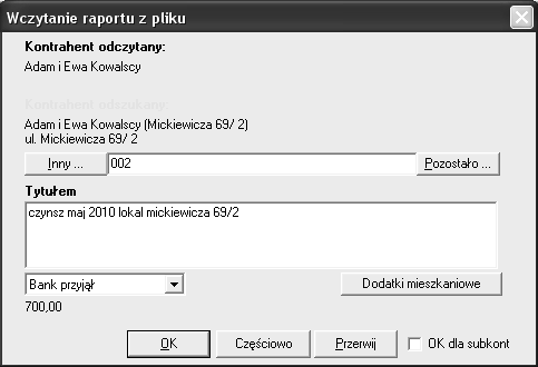 dwóch kont w tym samym banku i dwóch plików z wyciągami należy nadać tym plikom jakąś specyficzną nazwę, aby nie zostały one mylone między sobą.