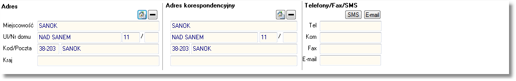 Lista rekordów może być sortowana wg zawartości każdej kolumny (po kliknięciu na jej nagłówek) tzn. zgodnie z kolejnością alfabetyczną lub od wartości najmniejszej do największej.