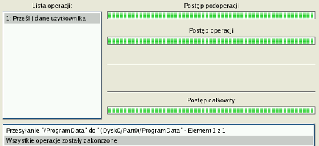 82 10. W oknie Podsumowania transferu sprawdzić wszystkie parametry operacji. Następnie kliknąć przycisk Dalej, aby wykonać operację. 11.