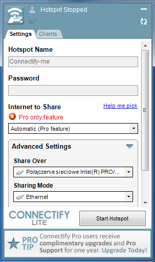 Niezależnie od tego, czy skorzystamy z netsh czy z Connectify, przewagą wirtualnego punktu dostępowego nad np.