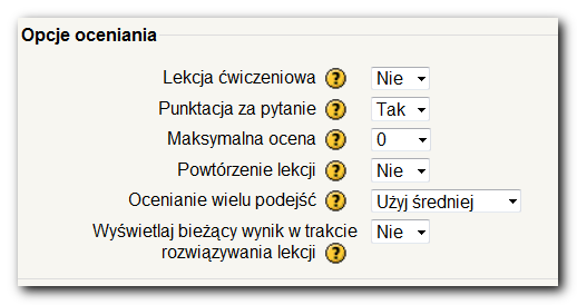 Gdy limit czasu upłynie, uczeń nie jest usuwany z lekcji. Jednak każde pytanie, na które odpowie później nie będzie liczone do oceny.