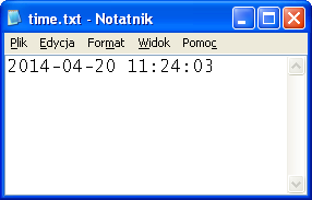 Ustawienie daty i czasu Aby przestawić datę i godzinę na kamerze na bieżącą, należy utworzyć plik tekstowy "time.txt".