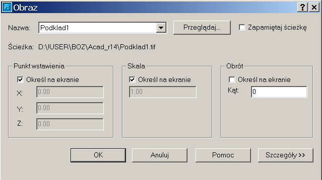 Temat 12 W ćwiczeniu zostaną wykorzystane dwa zeskanowane fragmenty map w skali 1:10 000 (format TIF, czarno-biały) 1. Utwórz nowy rysunek korzystając z szablonu A4. 2.