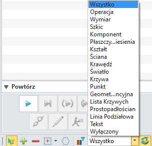 Definicje Wybór oknem: należy kliknąć LPM i przytrzymać, przeciągnąć prostokątne okno zaznaczania i puścić LPM, gdy zaznaczymy żądane elementy.