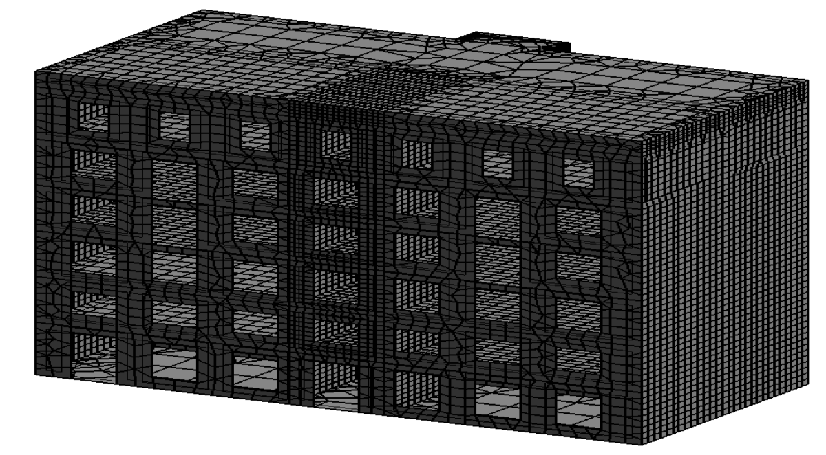 Weryfiacja modeli dynamicznych 63 Rys.. Schemat modelu obliczeniowego budynu Fig.. Scheme of calculations model of building RMS a [m/s ],1,1,1,1 1, 1, 1,6,,5 3, 4, 5, NOWOWIEJSKA 1/18, ANAL. POR. KON.