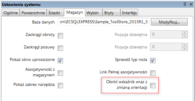 Selektywna Synchronizacja Nowa opcja Wybór głowicy została dodana do okna dialogowego Synchronizacja głowic, pozwala ona na synchronizację poszczególnych głowic pozwalając tym samym na swobodną pracę