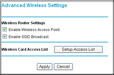 W celu skonfigurowania zaawansowanych ustawień należy kliknąć link Wireless Setup w części Advanced głównego menu interfejsu przeglądarki.