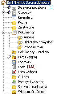 Pasek narzędzi Kliknięcie w jedną z ikonek na Pasku narzędzi uruchamia jedną z często używanych funkcji GroupWise.