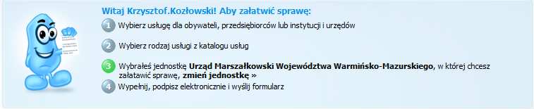 Po kliknięciu w przedmiotowy odnośnik ukaże się lista spraw nad którymi pracował użytkownik systemu. W polu usługa znajduje się tytuł usługi nad którą pracował użytkownik.