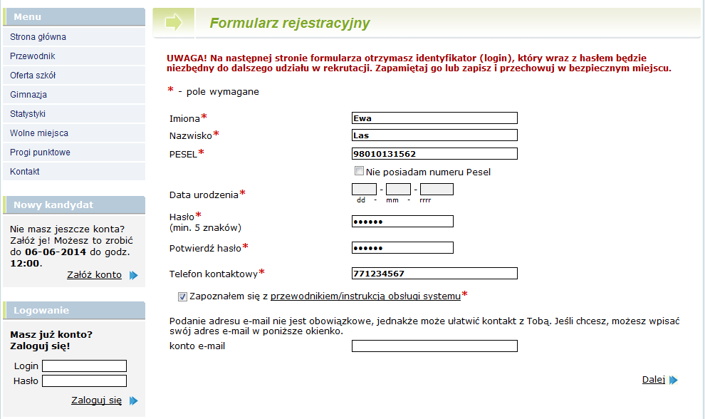 Etapy działania Po zapoznaniu się z ofertą szkół, możesz przystąpić do rejestracji w Systemie Elektronicznego Wspomagania Rekrutacji Nabór Optivum.