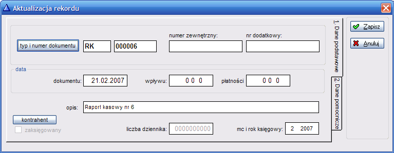 32 Sprawdzamy miesiąc i rok podany na górze formatki.