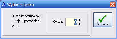 35 Rysunek 26. Wybór rejestrów Zasada pracy z rejestrem jest taka sama jak z dokumentami księgi głównej.