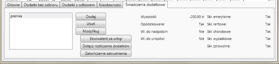 24 Jeżeli świadczenie jest świadczeniem ZUS można to zaznaczyć na odpowiedniej liście.