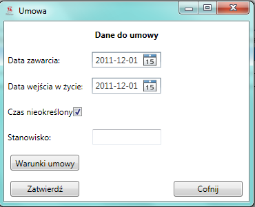 49 Zestawienie GUS Z-03 dane do cokwartalnego zestawienia dotyczącego zatrudnienia, wysyłanego do GUSu 6.5.3. UMOWY Umowa jest to umowa o pracę dla danego pracownika.