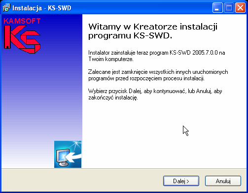 INSTALACJA PROGRAMU KS-SWD Program instalacyjny nie znalazł poprzednie wersji Ilustracja 2.2 Pełna instalacja programu KS-SWD (wersja 2006_11_1_3).