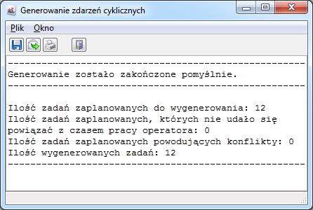 Tak wygenerowane zdarzenia pojawią się w drzewie spraw i organizatorze pracy operatora bądź grupy operatorów.