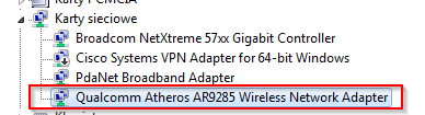 TC7200 6.02.08 & Atheros chipset Walkthrough on downgrading drivers UWAGA: Poniższa instrukcja została wykonana dla Windows 7, dla pozostałych systemów z tej rodziny wykonywane kroki będą analogiczne.