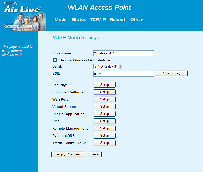 53 Instrukcja Obsługi WL-5460AP AirLive Niezależny Portal Techniczny www.siecioowo.pl Tryb WISP Alias Name to nasza własna nazwa urządzenia.