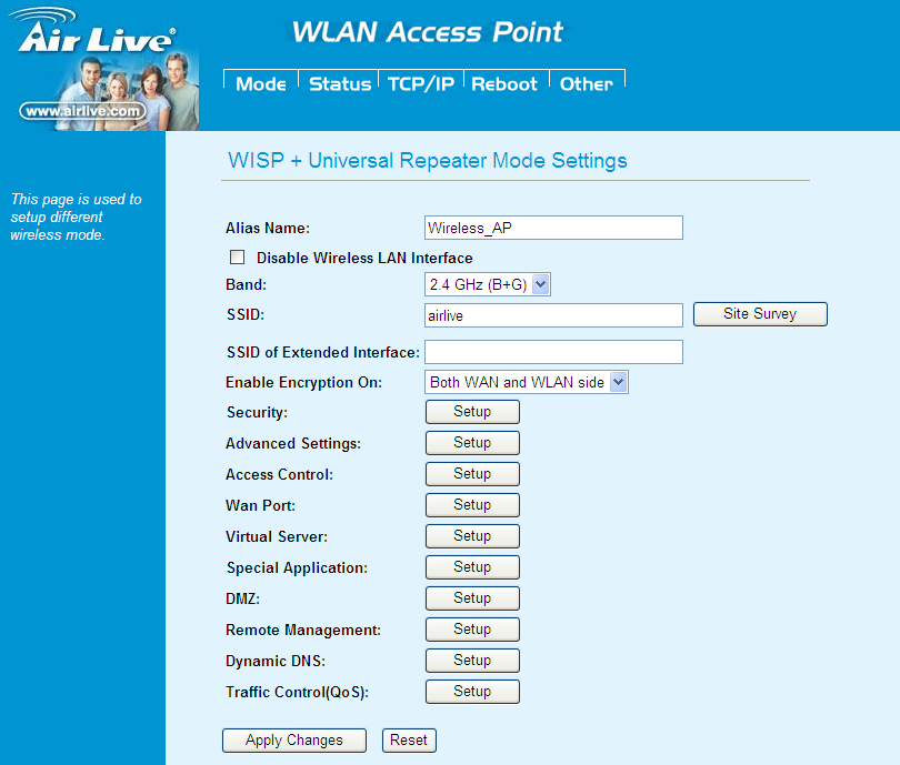 68 Instrukcja Obsługi WL-5460AP AirLive Niezależny Portal Techniczny www.siecioowo.pl Tryb WISP+Repeater Alias Name to nasza własna nazwa urządzenia.