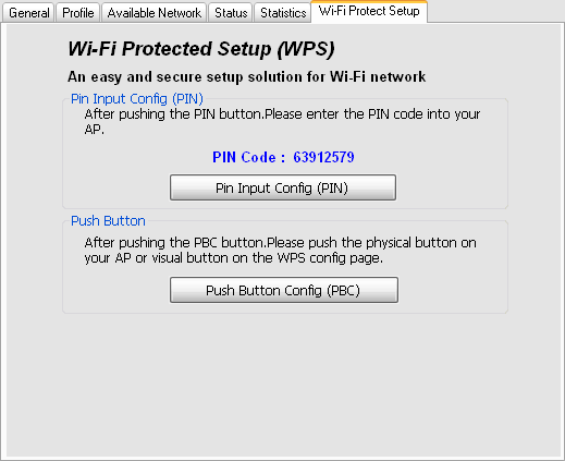 [Station] Zakładka Wi-Fi Protect Setup PENTAGRAM hornet Wi-Fi USB [P 6132-11] Zakładka ta umożliwia podłączenie się do punktu dostępowego korzystającego z funkcji WPS (Wi-Fi Protected Setup).