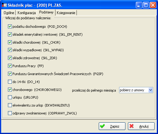 Wynagrodzenia Na drugiej zakładce określa się do ilu miejsc po przecinku będzie zaokrąglana wartość składnika oraz ile miejsc po przecinku będzie wyświetlane na liście płac. Rys.